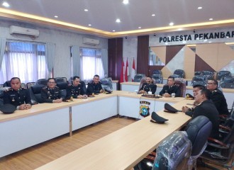 Polresta Pekanbaru Ikuti Zoom Meeting Upacara Hari Kesaktian Pancasila Di Aula Kiambang