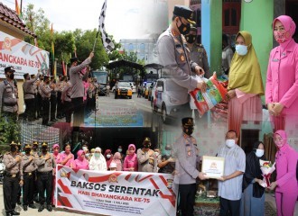 HUT Bhayangkara Ke-75, Polresta Pekanbaru Gelar Anjangsana Dan Bagikan 1.000 Paket Sembako