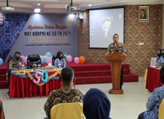 Kapolresta Pekanbaru Gelar Syukuran Dalam Rangka HUT KORPRI KE 50 2021 Aparatur Sipil Negara Polresta Pekanbaru
