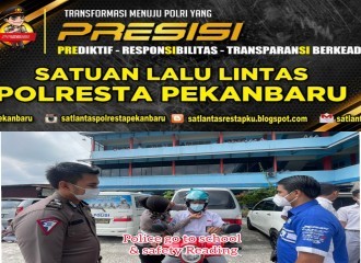 Sat Lantas Polresta Pekanbaru Gelar Police Go To School Dan Safety Reading
