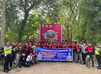 Satlantas Polresta Pekanbaru Gelar Kampanye Keselamatan Bersama Komunitas Vixion Owner Club