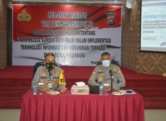 TIM PUSLITBANG POLRI KUNJUNGI POLRESTA PEKANBARU