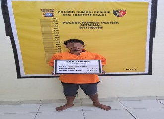 Polsek Rumbai Pesisir Amankan Pelaku Pencurian Buah Sawit