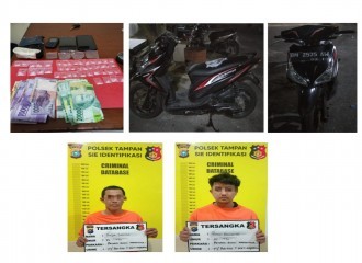 POLSEK TAMPAN TANGKAP DUA PENGEDAR SABU KAMPUNG DALAM