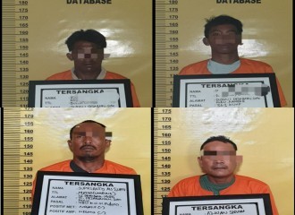 EMPAT TERSANGKA SPESIALIS PENCURIAN SEPEDA MOTOR DIAMANKAN POLSEK BUKIT RAYA