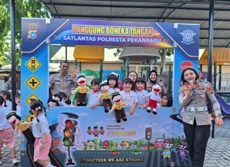 Satlantas Edukasi Tertib Lalu Lintas Sejak Usia Dini Di TK Kalam Kudus