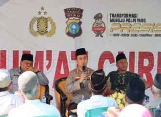 Kapolresta Pekanbaru Gelar Jumat Curhat Di Masjid Miftahul Jannah, Rumbai Pesisir