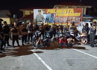 Gelar Blue Light Patrol, Polresta Pekanbaru Berhasil Amankan 36 Unit Sepeda Motor