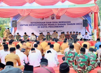 Kapolresta Pekanbaru Gelar Istighosah Dan Doa Bersama Untuk Pemilu Damai 2024