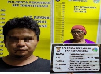 SATRES NARKOBA POLRESTA PEKANBARU,AMANKAN SEORANG PEMUDA DAN EMAK-EMAK DIPEKANBARU